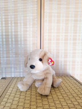 Ty Plush Puppy Dog Toy - Light Tan and Cream
